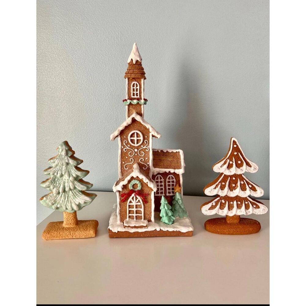 Neutral Gingerbread church house castle